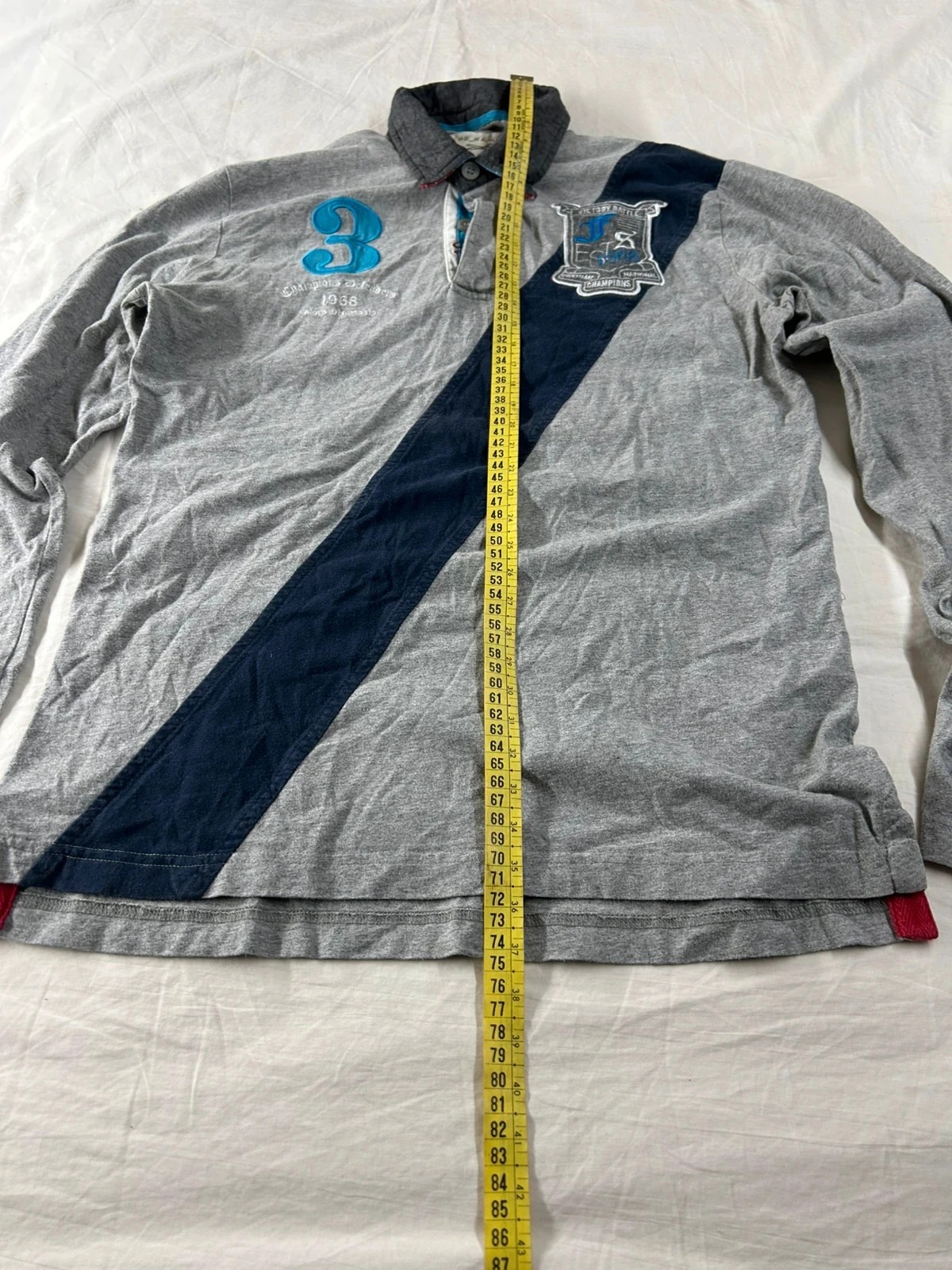 Vintage grey long sleeve polo We renos champions defenders 1968 size L – photo 10